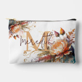 Boho bluoral personalisiert zubehörtasche (Vorderseite)