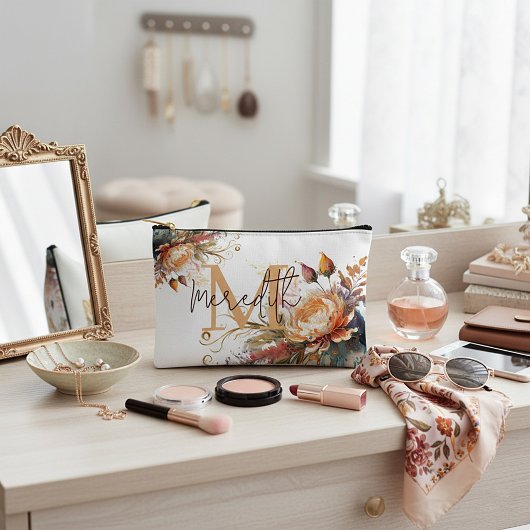 Boho bluoral personalisiert zubehörtasche