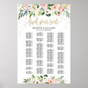 Boho blush alphabetische Hochzeitssattelkarte Poster