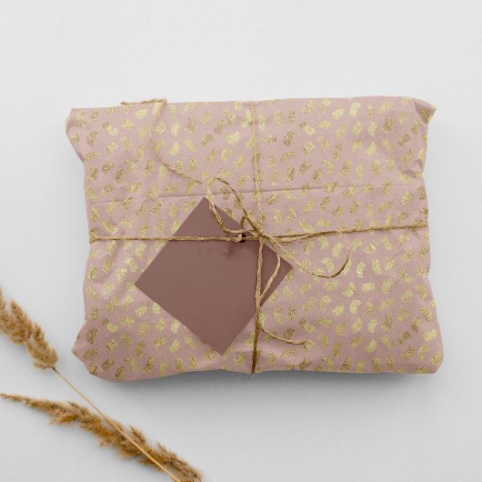 Boho Blush Beige Golden Paint Strokes #D6AEA3 Seidenpapier