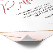 Boho blush bloral eucalyptus Wine Raffles game Poster (Ecke)