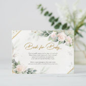 Boho Blush Bloral Eucilyptus Book for Baby Dankeskarte (Stehend Vorderseite)