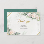 Boho Blush Bloral Eukalyptus Danke Karte (Vorne/Hinten)