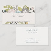 Boho Blush Blue Green Bloral Ernennung Erinnerung Visitenkarte (Vorne/Hinten)