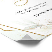 Boho blush Blume Grün Gold Datum Zeichen Poster (Ecke)