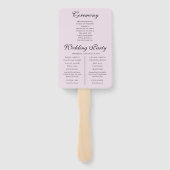 Boho-Blush-Blumen-Hochzeits-Programm-Handfächer Fächer (Rückseite)