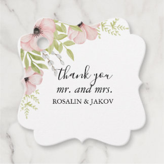 Boho-Blush-Blumen-Hochzeitseinladung Geschenkanhänger