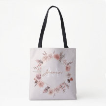 Boho-Blush-Blumen-Pampas-Monogramm-Name
