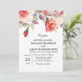 Boho-Blush-Blumenhochzeits-Einladung Einladung (Stehend Vorderseite)