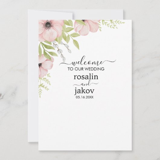 Boho-Blush-Blumenhochzeits-Einladung Einladung (Vorderseite)