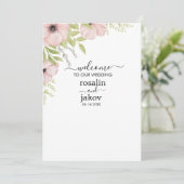 Boho-Blush-Blumenhochzeits-Einladung Einladung (Stehend Vorderseite)