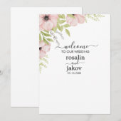 Boho-Blush-Blumenhochzeits-Einladung Einladung (Vorne/Hinten)