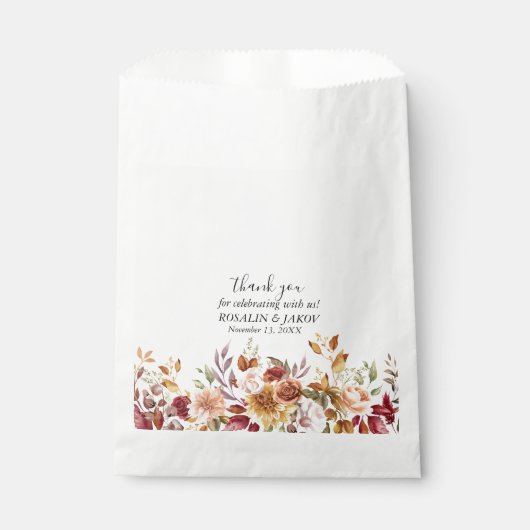 Boho-Blush-Blumenhochzeits-Einladung Geschenktütchen (Vorderseite)