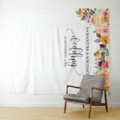 Boho Blush Bordeaux-Orangenblume Wandteppich (Beispiel (Horizontal))