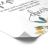 Boho Blush Bordeaux Orangenblumen offenes Bar Poster (Ecke)