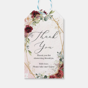 Boho blush bordeauxfarbenes Brautparty Geschenkanhänger