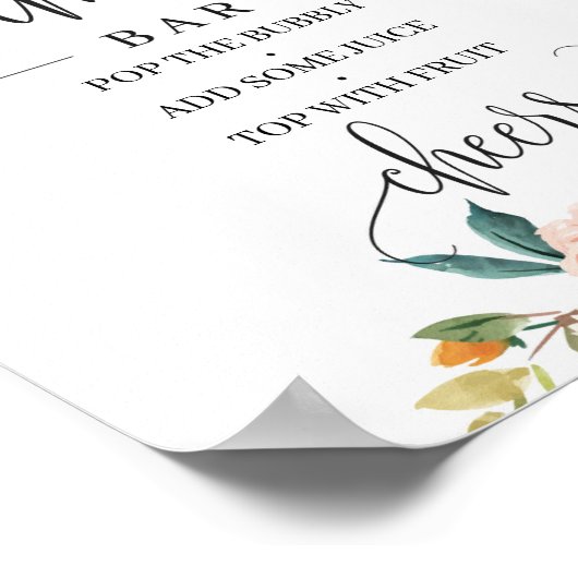 Boho blush borundo orange mimosa Bar Poster (Ecke)