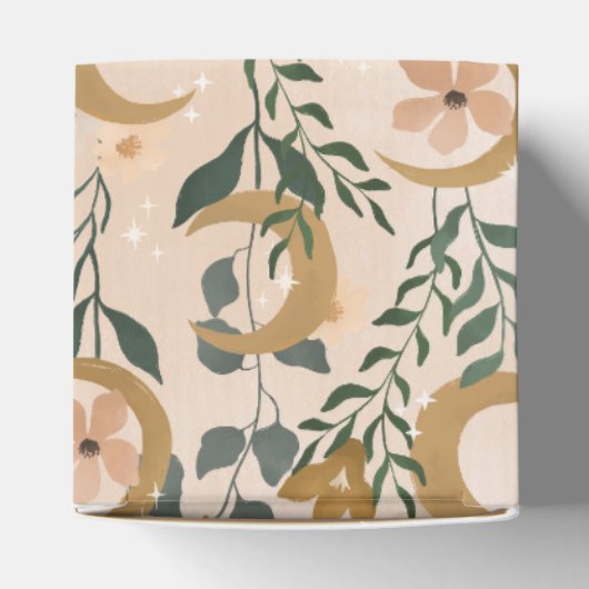 Boho Blush Botanical Moon Custom Baby Dusche Danke Geschenkschachtel (Oben)