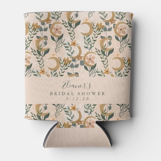 Boho Blush Botanical Moon Custom Brautparty Dosenkühler (Vorderseite)