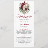 Boho-Blush-Burgunder-Gold-Hochzeitsprogramm Lang Programm (Vorderseite)