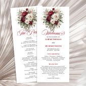 Boho-Blush-Burgunder-Gold-Hochzeitsprogramm Lang Programm