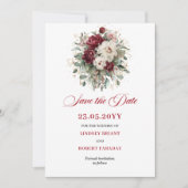 Boho-Blush-Burgunder-Gold Save-the-Date-Karte Save The Date (Vorderseite)