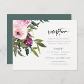BOHO BLUSH BURGUNDY BLUMBUNCH BUNCH WEDING RECEPTI BEGLEITKARTE (Vorne/Hinten)