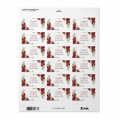 Boho Blush Burgundy Floral Gold Geometric Wedding Adressaufkleber (Vorne)