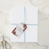 Boho Blush Burgundy Floral Gold Geometric Wedding Geschenkanhänger (Mit Garn)