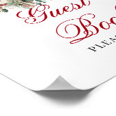 Boho Blush Burgundy Gästebuch Schild Brautparty (Ecke)