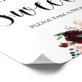 Boho Blush Burgundy Liebe mit Blumen Poster (Ecke)