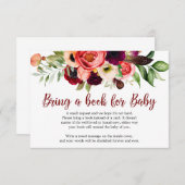 Boho Blush burgundy maroon mauve Blume Begleitkarte (Vorne/Hinten)