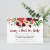 Boho Blush burgundy maroon mauve Blume Begleitkarte (Stehend Vorderseite)