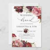 Boho Blush burgundy mauve peonies Hochzeitsbrunch Einladung (Vorderseite)