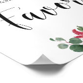 Boho Blush Burgundy Navy Floral Favoriten Zeichen Poster (Ecke)