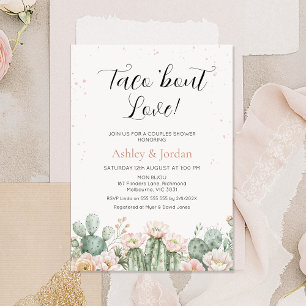 Boho Blush Cactus Taco "bout Liebe Couples Bridal Einladung