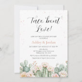 Boho Blush Cactus Taco "bout Liebe Couples Bridal Einladung (Vorderseite)