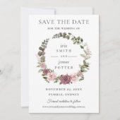 Boho Blush Cinnamon Rose Blumengrün Hochzeit Save The Date (Vorderseite)