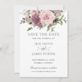 Boho Blush Cinnamon Rose Blumengrün Hochzeit Save The Date (Vorderseite)