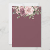 Boho Blush Cinnamon Rose Blumengrün Hochzeit Save The Date (Rückseite)