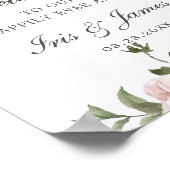 Boho Blush Cinnamon Rose Floral Wedding Willkommen Poster (Ecke)