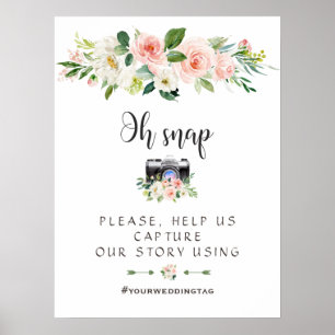 Boho-Blush-Cream-Blumen-Oh-Snap-Instagram-Schild Poster