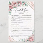 Boho blush eucalyptus gold frame Finish the Lyric (Vorderseite)