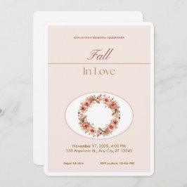 Boho Blush Fall Romance Floral Wedding Invitation Einladung