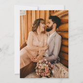 Boho Blush Floral Antlers Foto Save the Date (Rückseite)