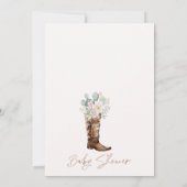 Boho Blush Floral Cacti Boot Baby Dusche Einladung (Rückseite)