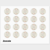 Boho Blush Floral Eid Mubarak Rund Sticker (Blatt)
