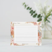 Boho Blush Floral Erthy Tropische Vegetation Rezep Postkarte (Stehend Vorderseite)