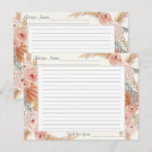 Boho Blush Floral Erthy Tropische Vegetation Rezep Postkarte (Vorne/Hinten)