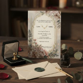 Boho Blush Floral Gold Hochzeit Einladung